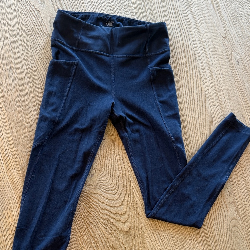 Athleta Girl Navy High rise Stash Your Treasures tight